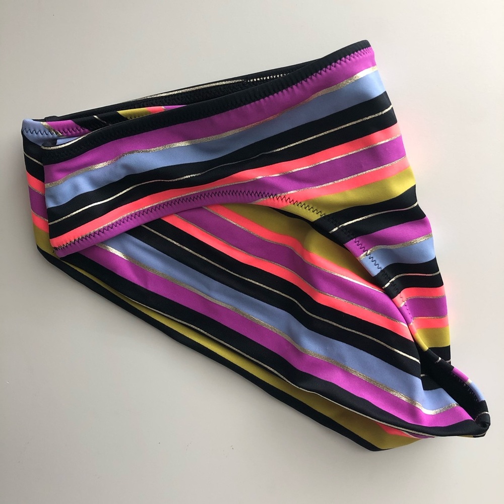 3/$15 NEW VS striped multicolored bikini bottoms S